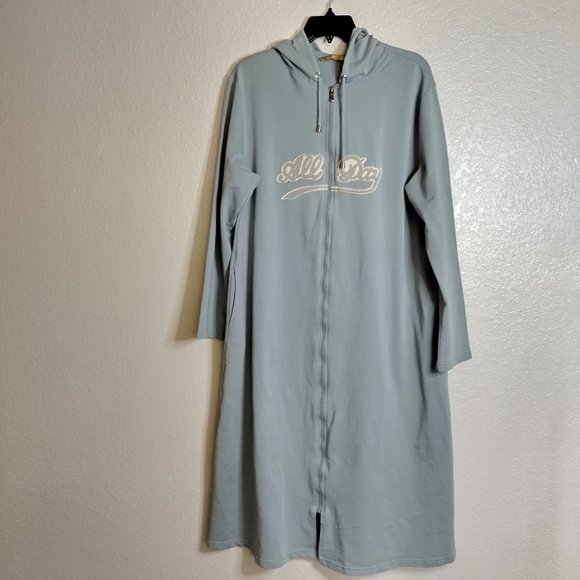 Allday Charm Green Hooded Full Zip Track Suit Jacket Sweater Sz 12 - Picture 1 of 9